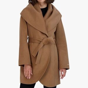 Tahari Camel Wrap Coat